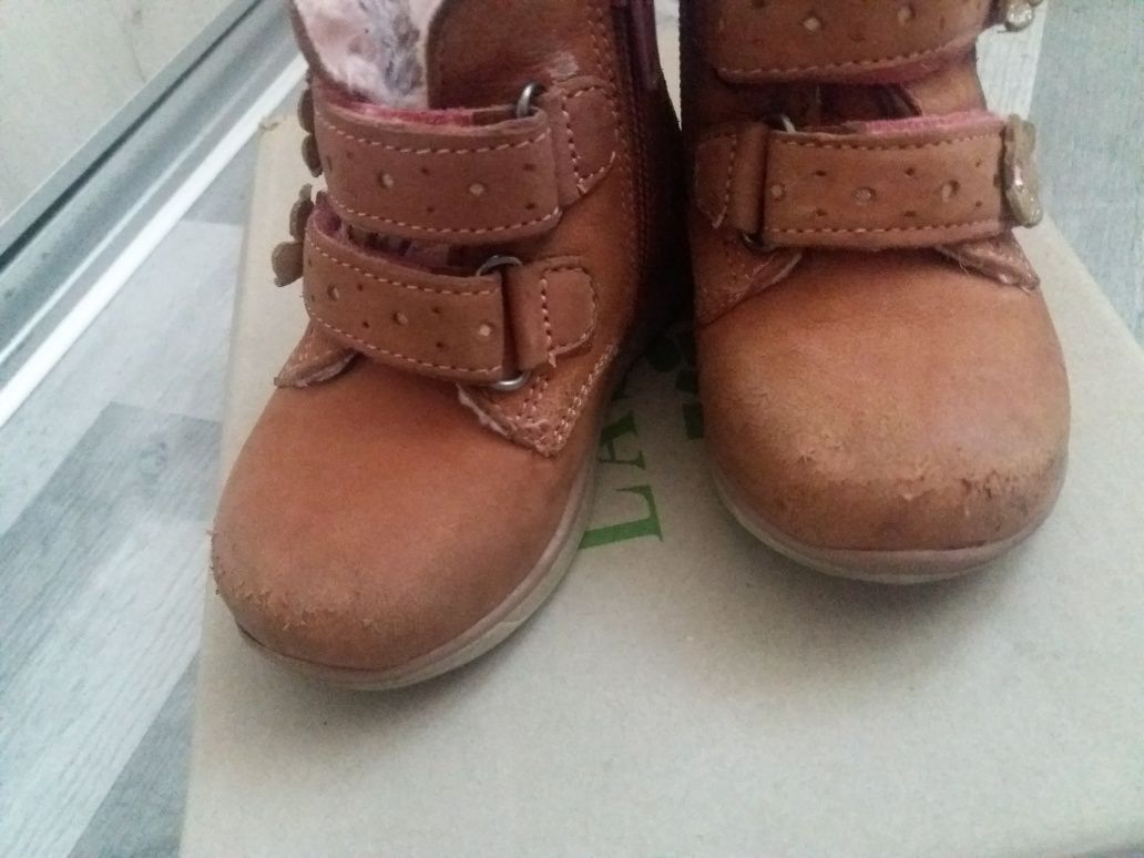 lasocki kids buty kozaki botki skóra brąz camel 20