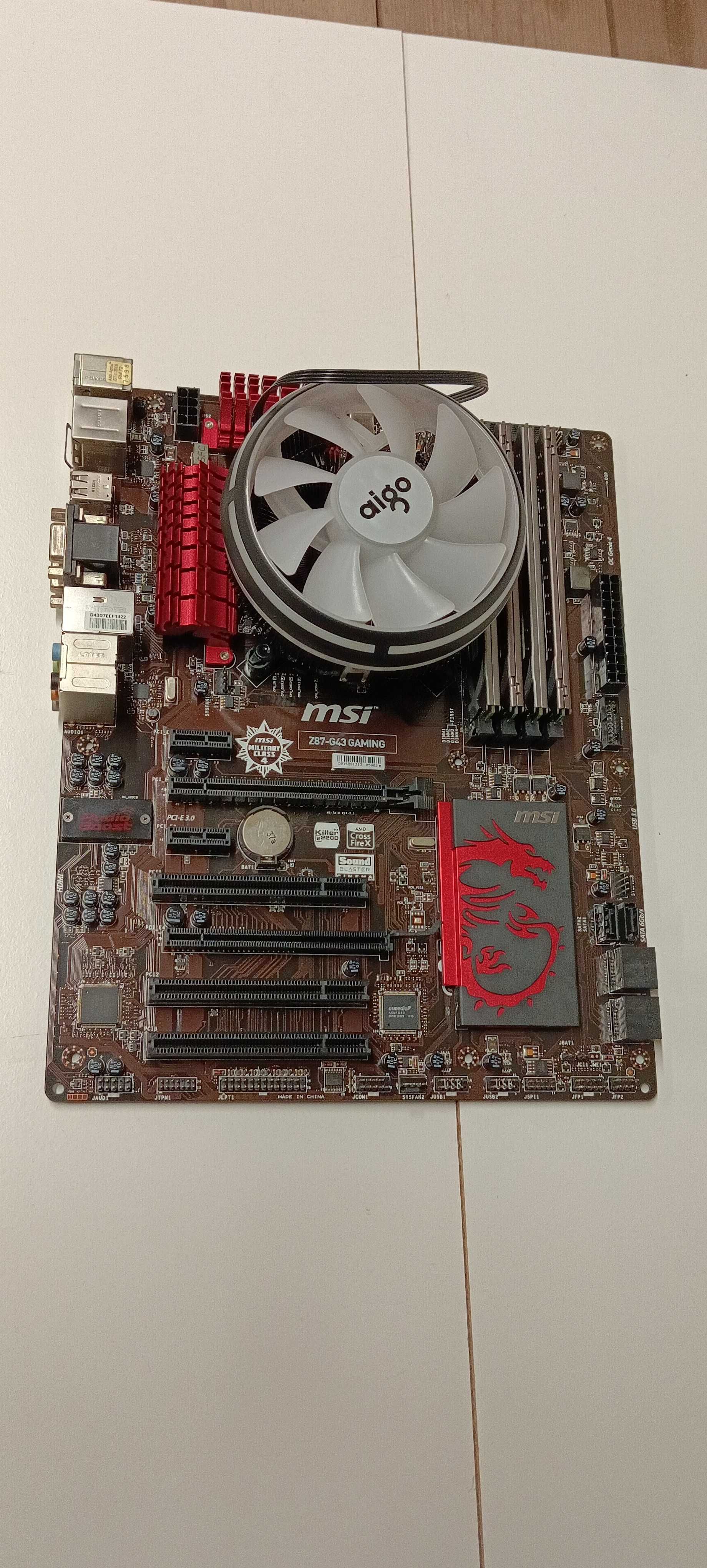 MSI Z87-G43, i7 4770K,  4xDDR3 1600 + chłodzenie