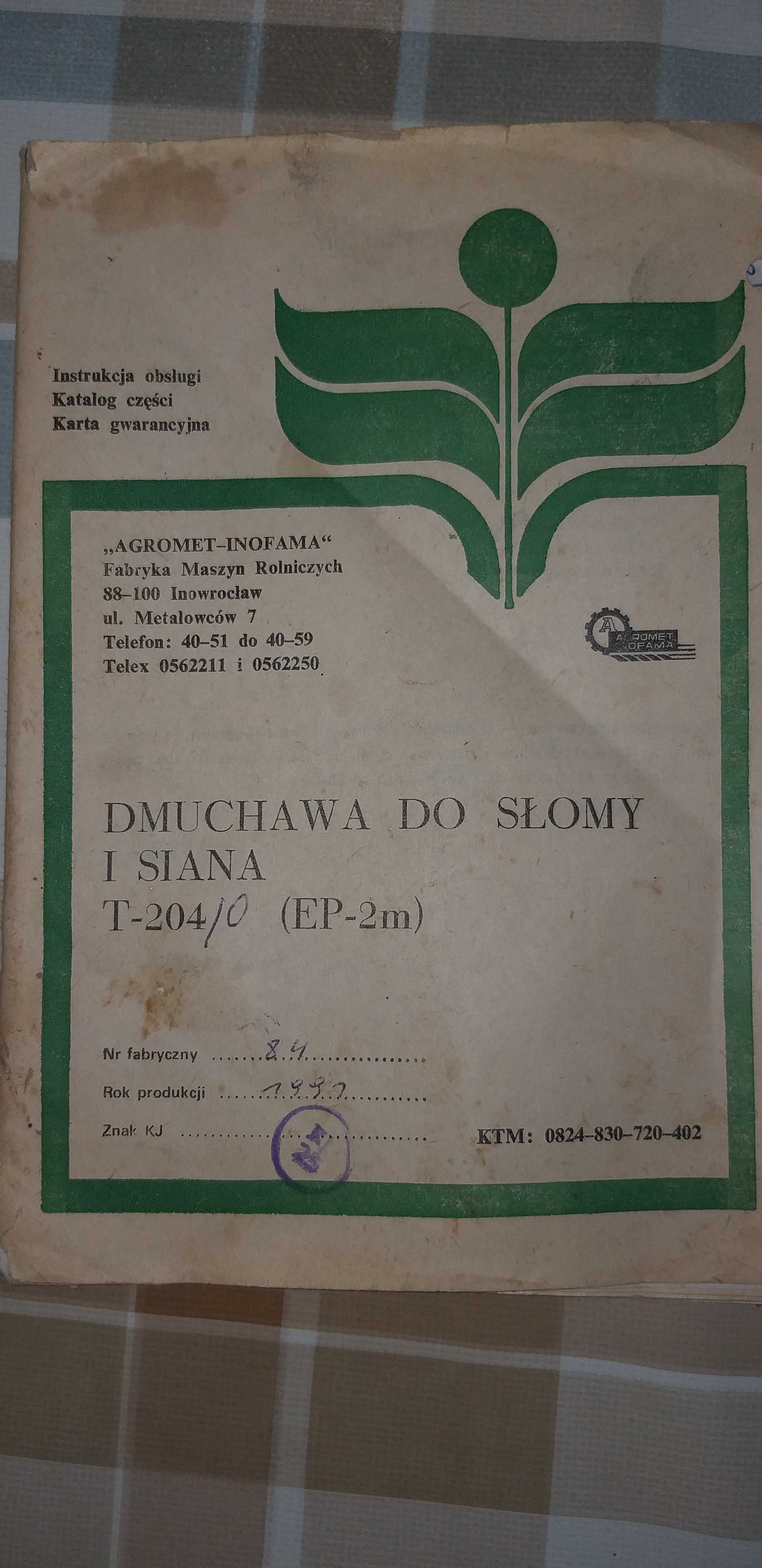 Dmuchawa do słomy siana  T 204