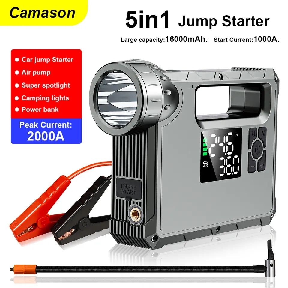 Бустер пусковое устройство Camason 16000mAh +авто компрессор