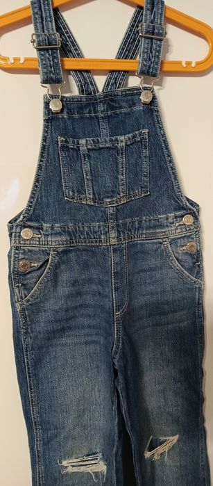 Spodnie ogrodniczki jeansowe,jeansy Hm r. 110