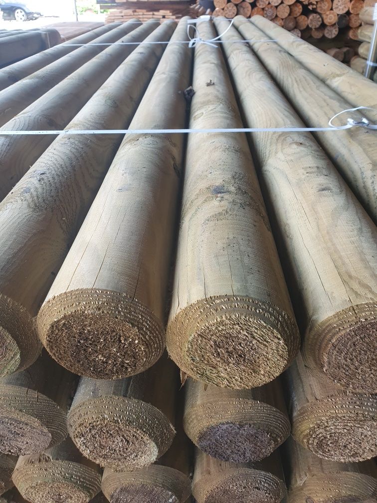 Palisady bale sosnowe fi 10 i fi 12 długość 3 m