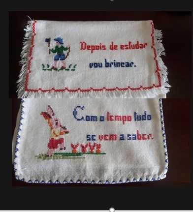 Sacos de Guardanapos bordados á mão