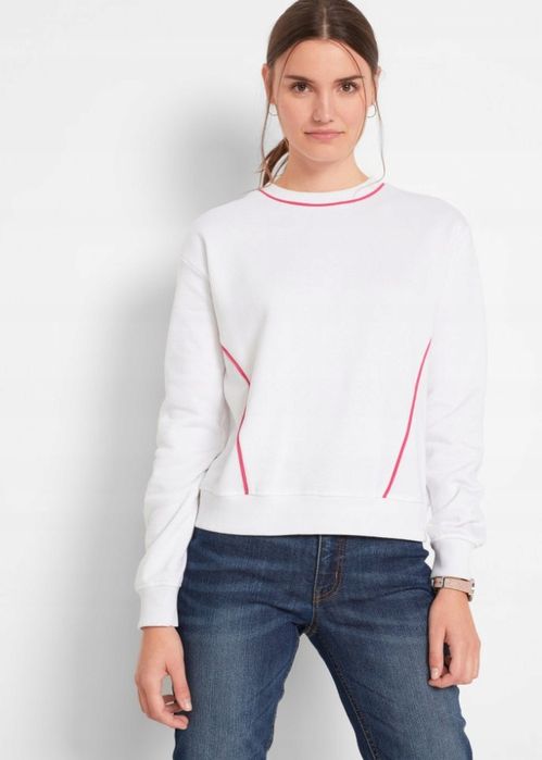 B.P.C bluza biała z różowymi wstawkami r.44/46