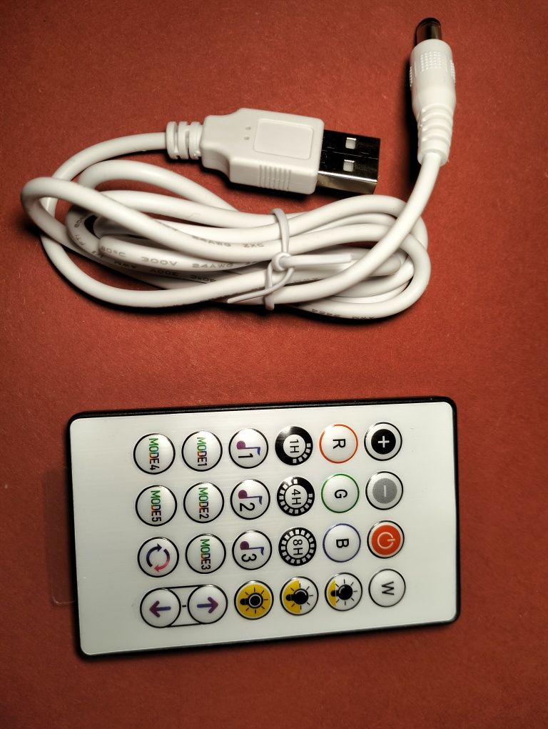 Гирлянда RGB LED Роса Лента 5 метров USB Lemanso WiFi Пульт СМАРТ IP44