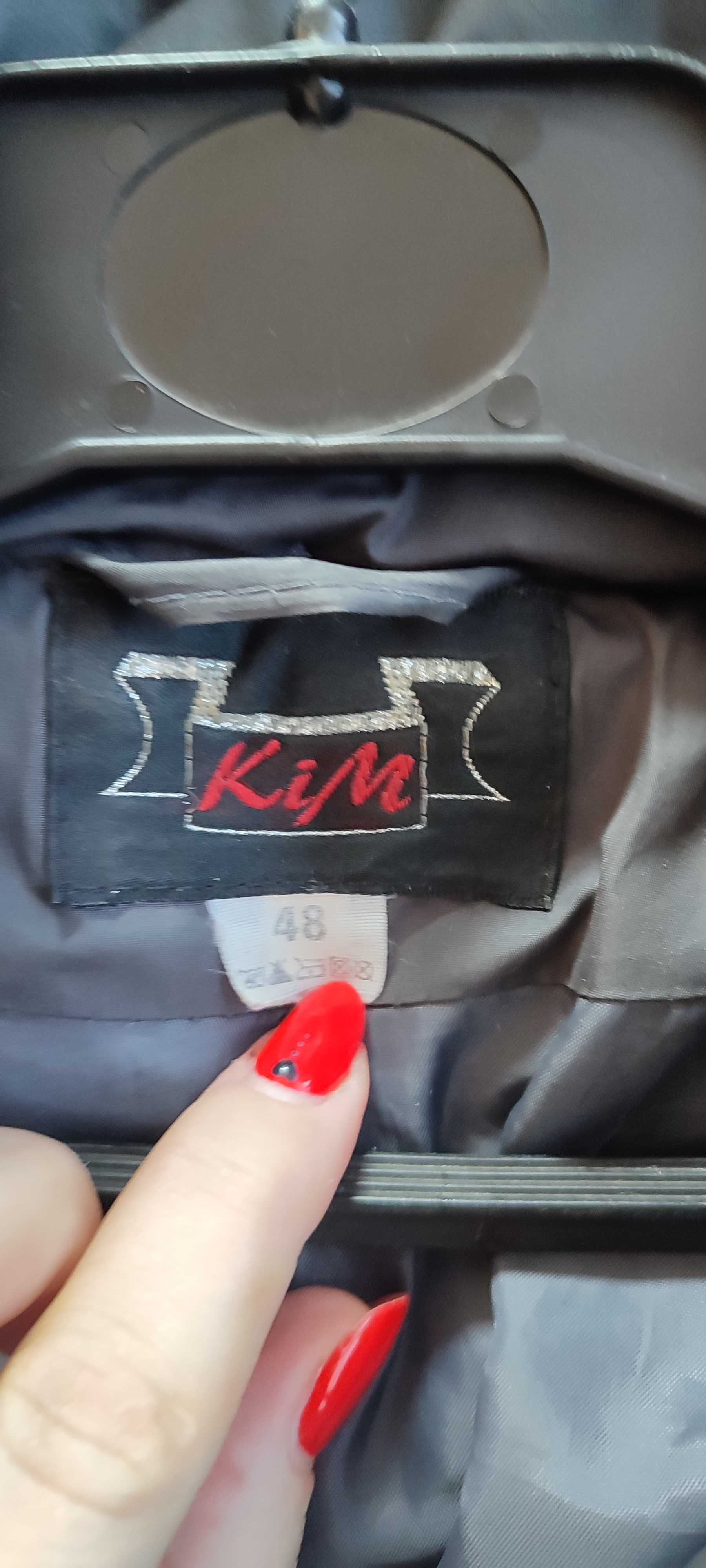 Długa kurtka zimowa parka płaszcz 48
