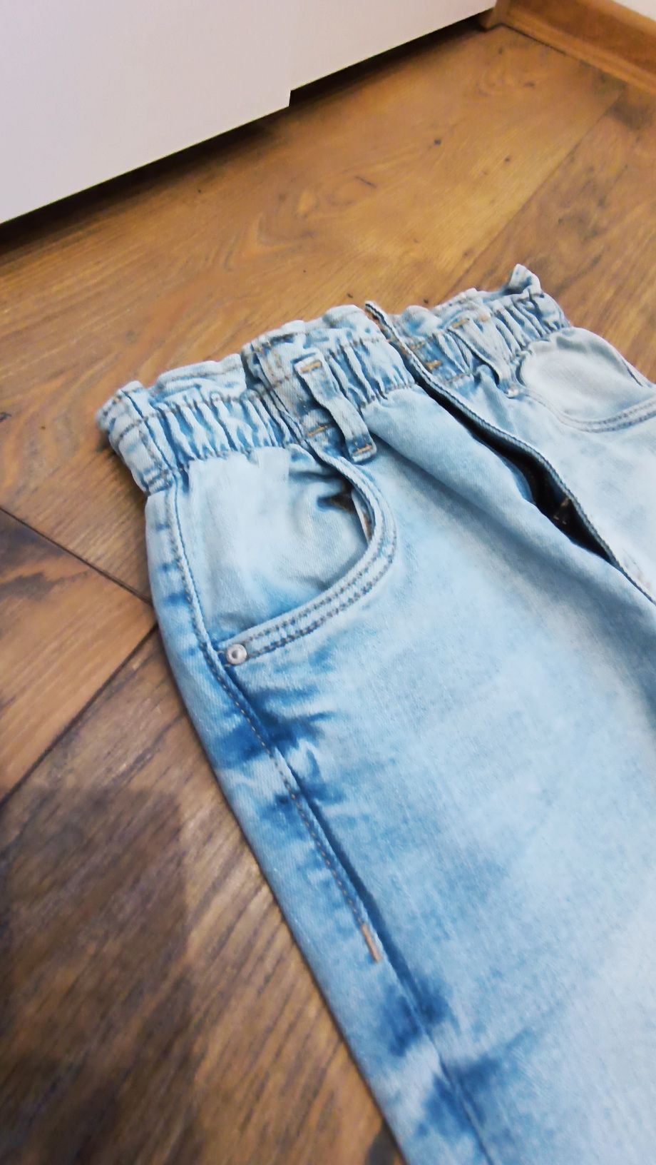 Spodnie jeansowe 128 dla dziewczynki wysoki stan C&A NOWE