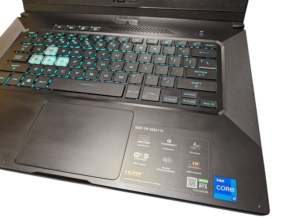 Laptop gamingowy ASUS TUF RTX 3060 i7 11th SSD 512GB RAM 16GB RAM