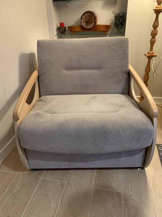 Amerykanka fotel rozkladany dofa z funkcją spania szara BRW