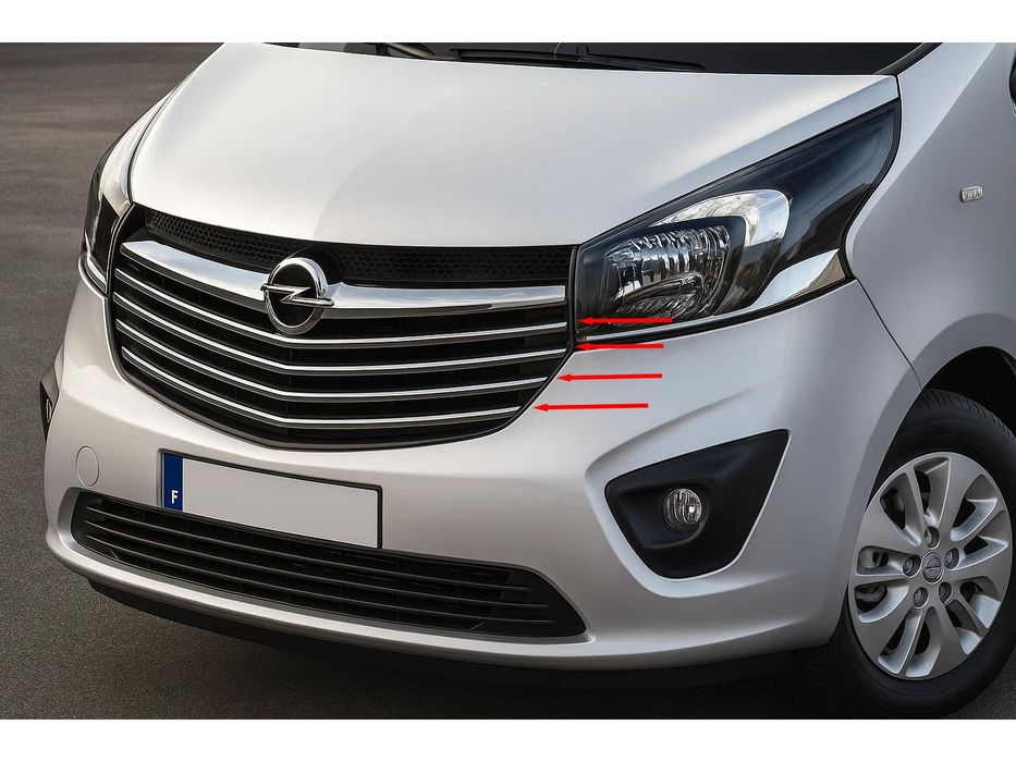 Opel Vivaro 2015-2019 Накладки на решетку Carmos (нерж)