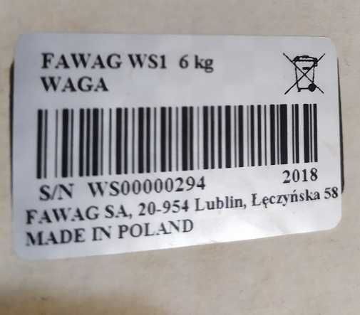 Waga elektroniczna FAWAG WS-1  legalizacja