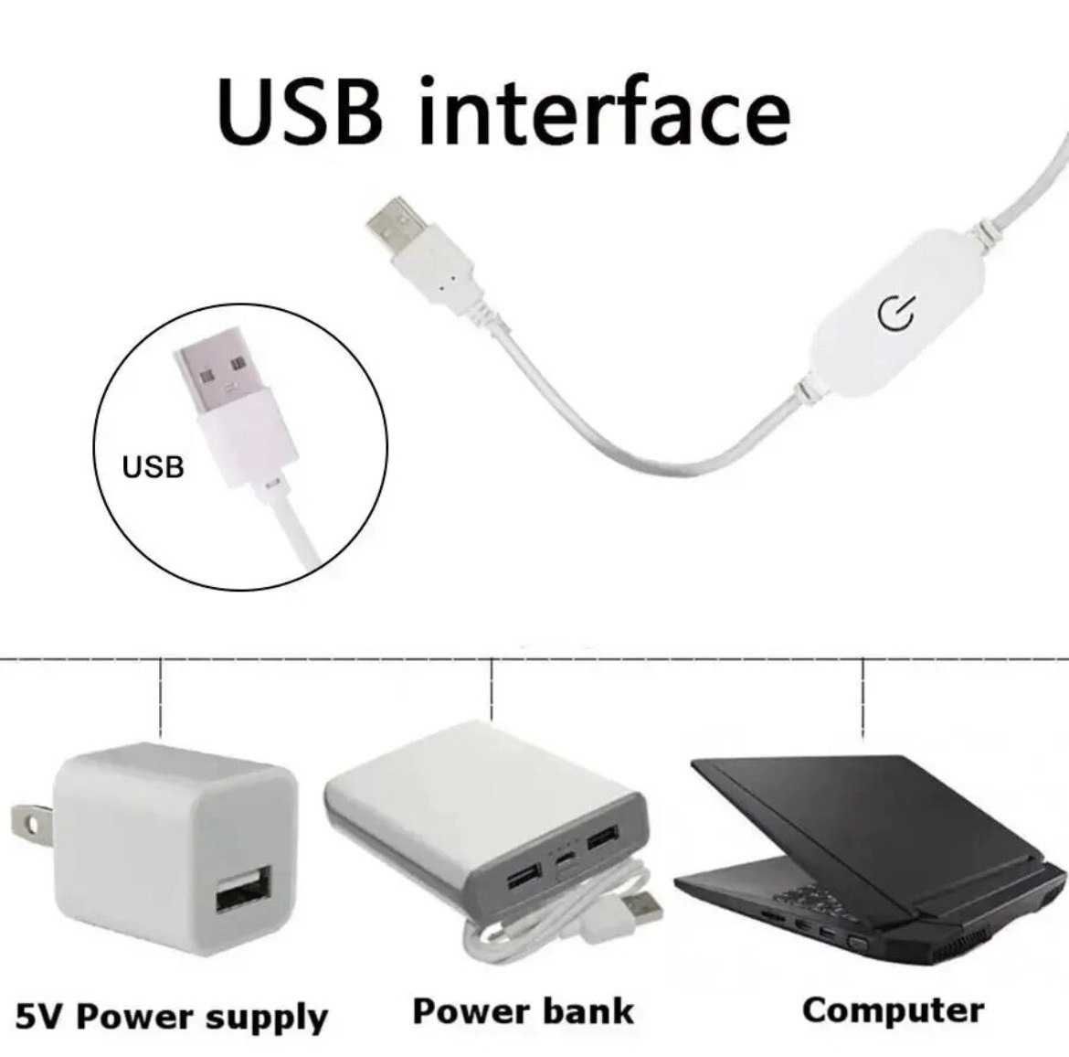 Світлодіодна стрічка з USB та кнопкою управління (5 метрів, 5в)