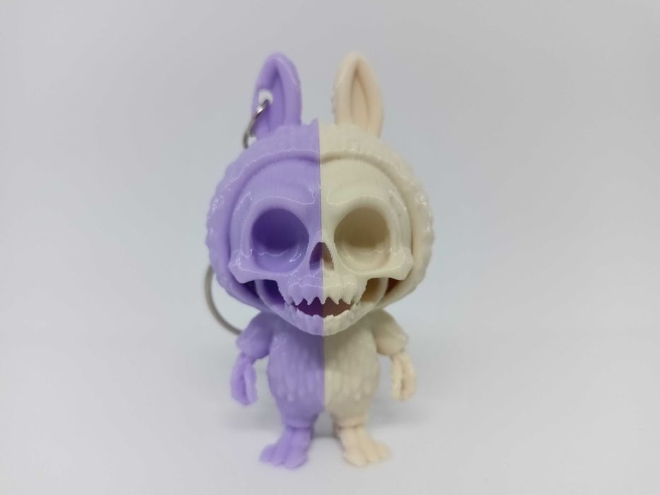 Labubu Half-Anatomy Brelok 3D | Jasny Fiolet + Beż
