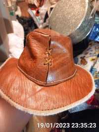 Шляпа кожа натуральная рыжая из сша кожаная