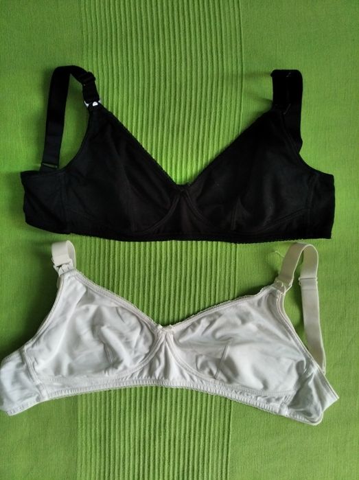 Staniki bawełniane do karmienia biały i czarny Esmara Lidl 85B