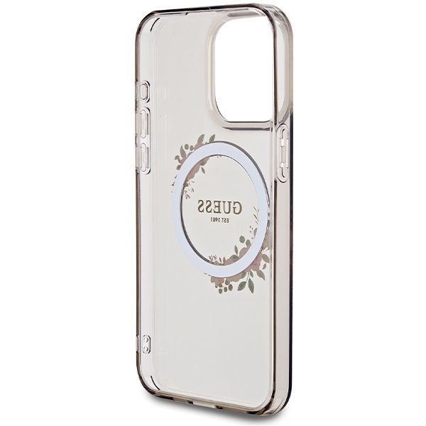 Guess Etui na iPhone 15 Pro Max 6.7" Czarny z Kwiatowym Wzorem