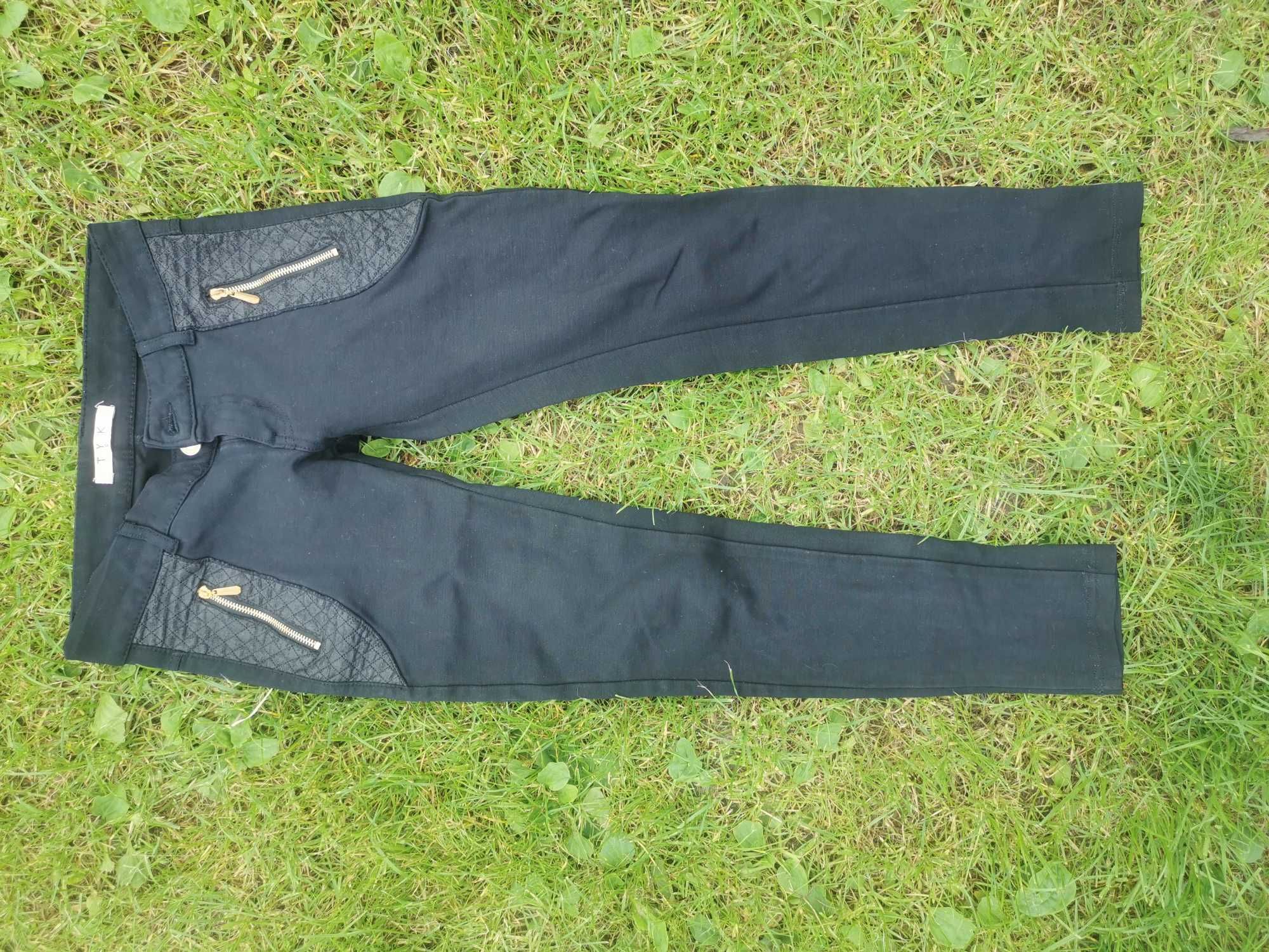 Czarne spodnie ala legginsy eleganckie biodrówki rozmiar S