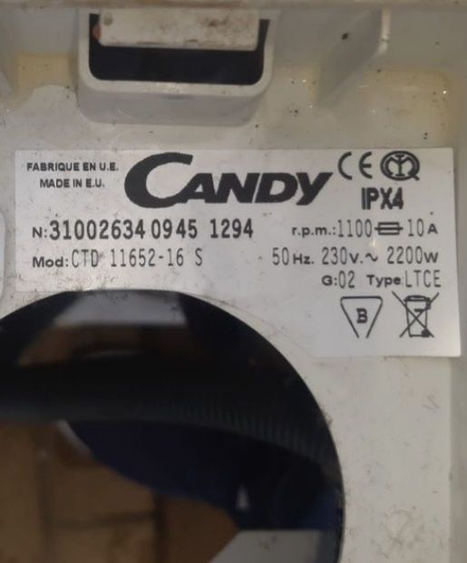 Silnik pralki Candy CTD 11652. Silnik, filtr, pompa.