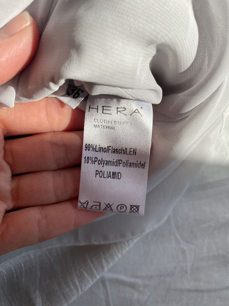 Elegancka sukienka HERA lniana srebrna szara