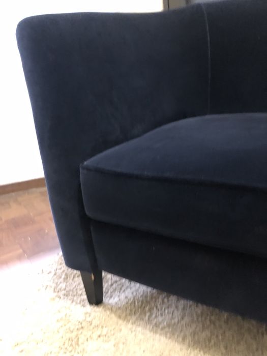 Sofa Poltrona azul veludo