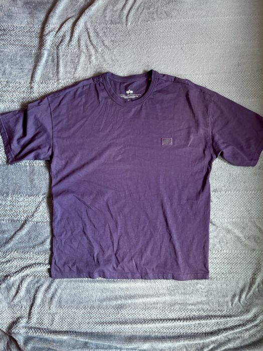Koszulka T-shirt fioletowa oversize Alpha Industries rozmiar S