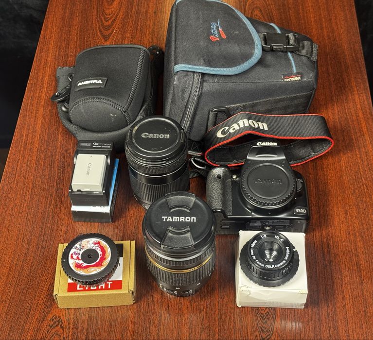 Canon EOS 450D | Obiektywy Tamron + Canon | Duży zestaw