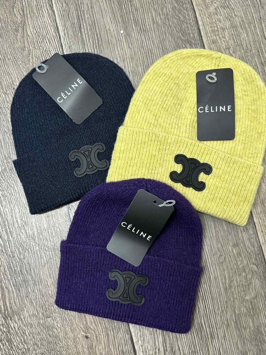 Nowe damskie czapki zimowe celine fiolet lub granat