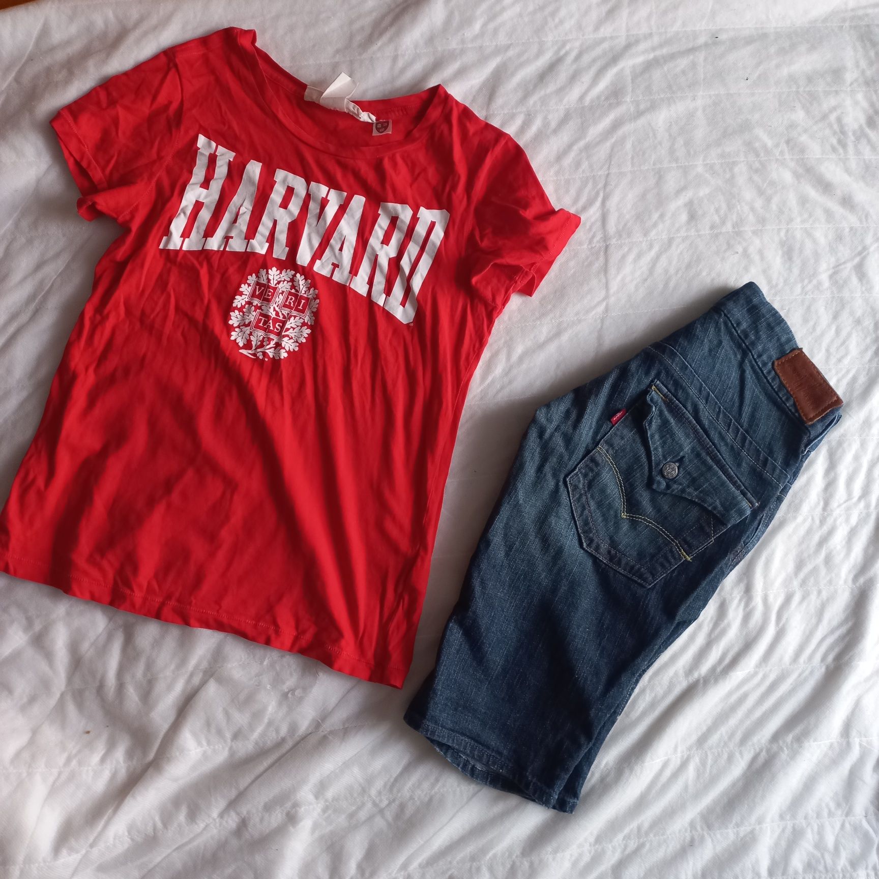 Levis Red jeansowe spodenki M r. 25 i koszulka