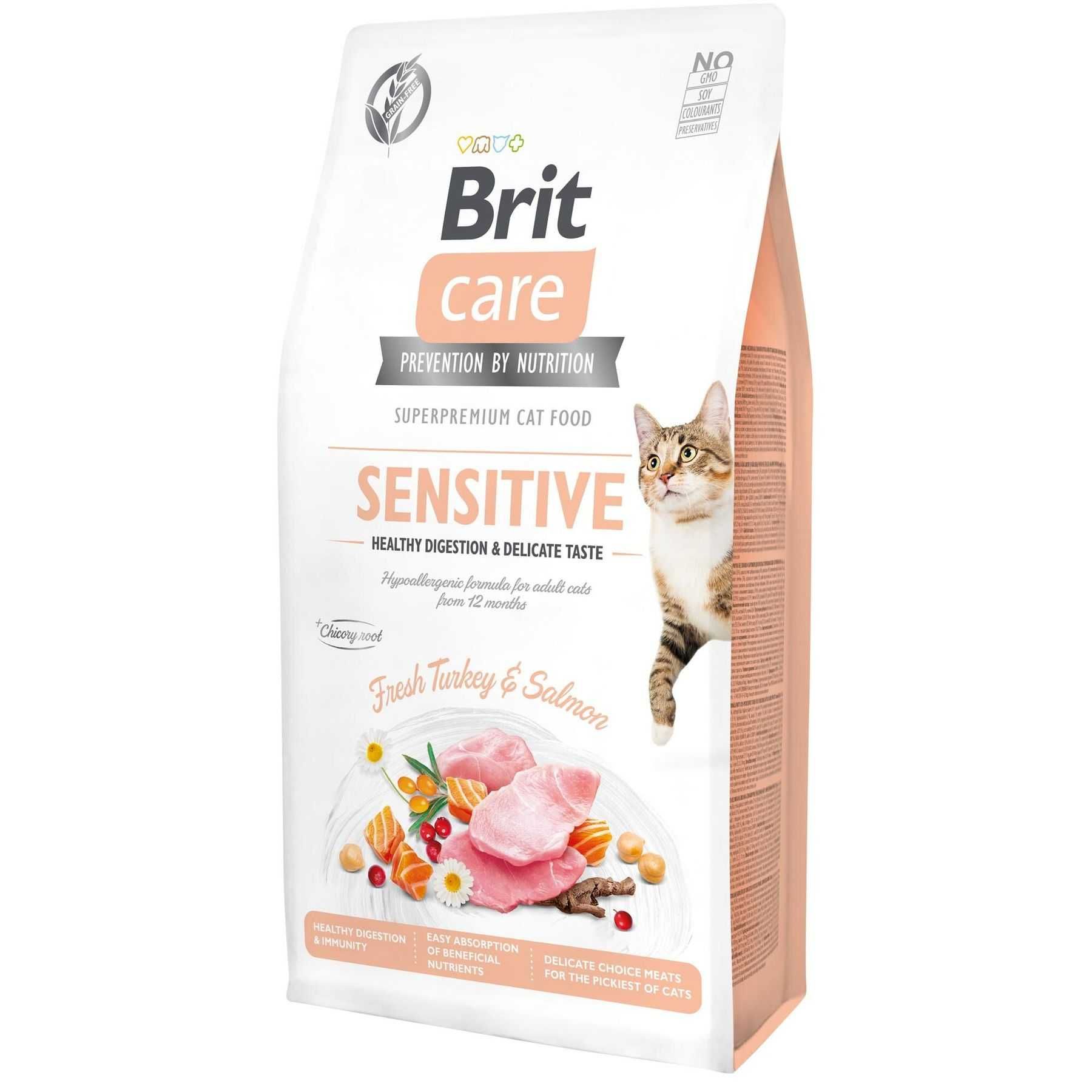 Brit Care Cat GF Sensitive HDigestion & Delicate корм для кошек 2кг