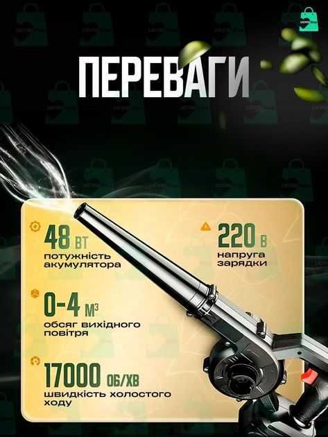 Електрична повітродувка Blower LY-4 2в1 пилозбірник для листя, сміття