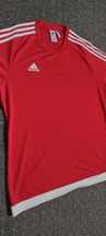 Piękny T-shirt sportowy Adidas bordowo biały XL