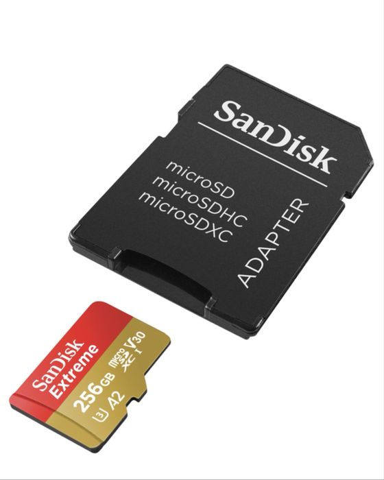 Карта памяти SanDisk Extreme microSDXC 256GB UHS-I U3 V30 + SD-адаптер