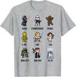 Koszulka z grafiką pikselową Star Wars Sprite Figures 8-Bit