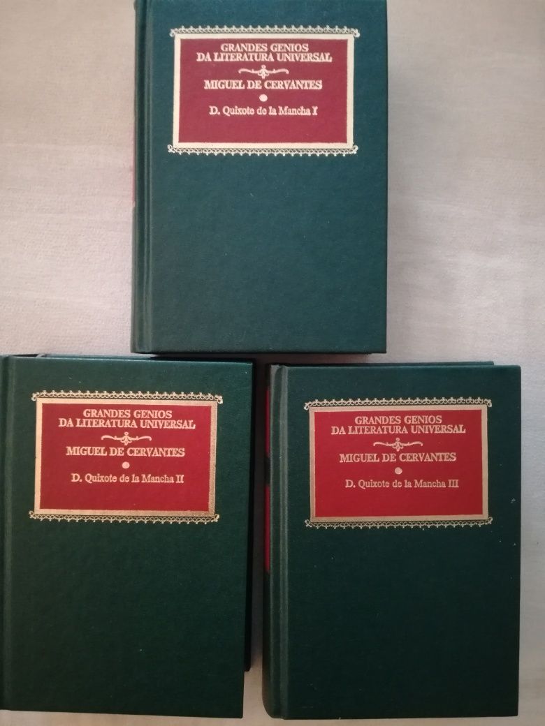 Livro "D. Quixote de la Mancha", vol. I,II,III, de Miguel de Cervantes