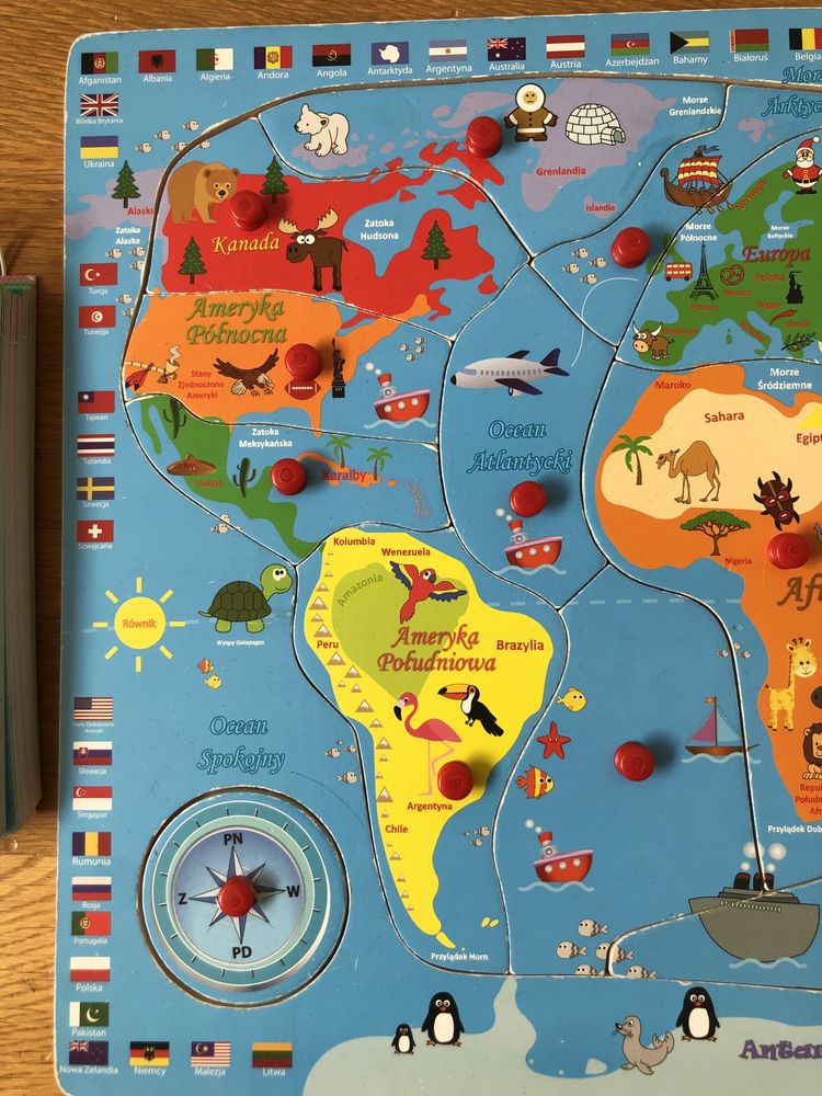 Puzzle układanka mapa świata