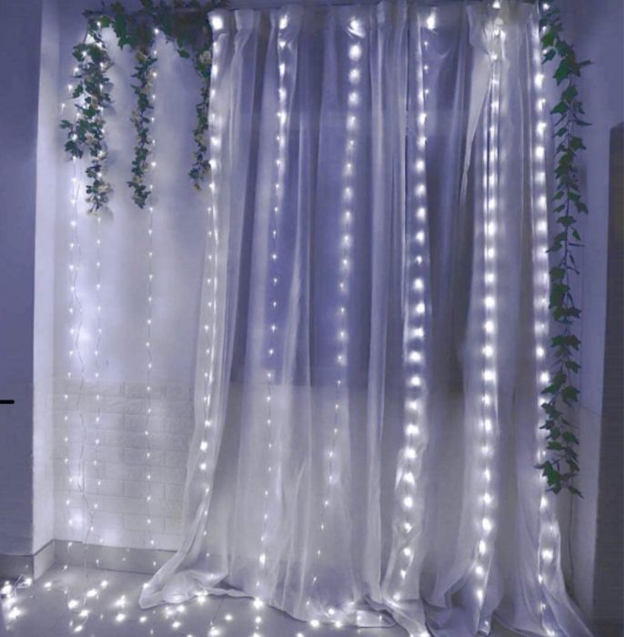 Гірлянда волосінь штора (Промені роси) 3*3м, USB,