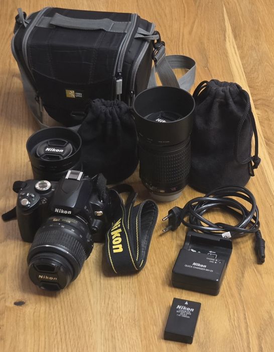 Nikon D60 w zestawie z trzema obiektywami