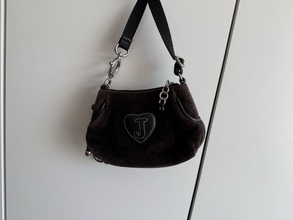Juicy Couture mini velour handbag torebka bling pluszowa