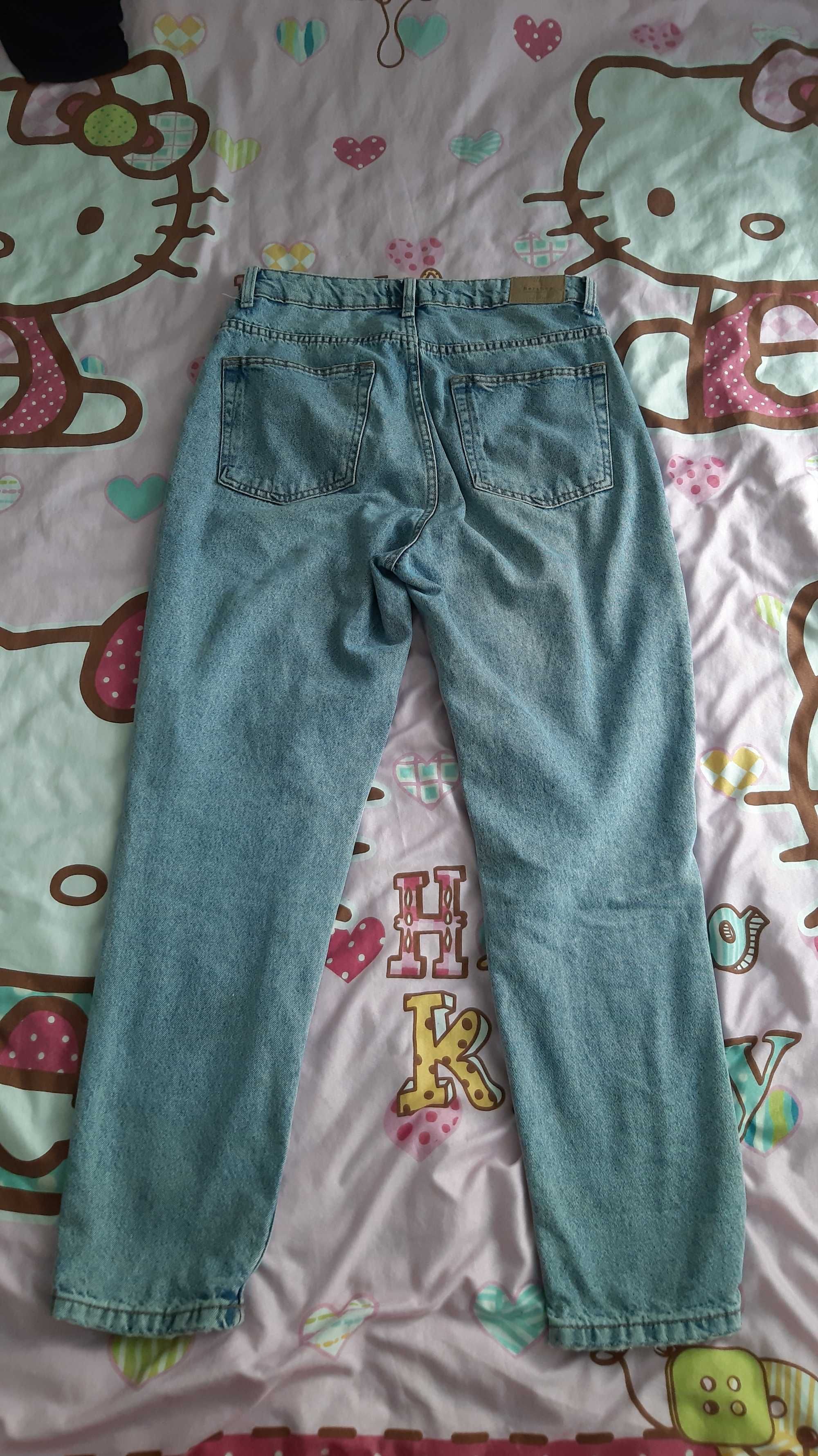 Spodnie rozmiar L, Bershka, dżins, mom jeans