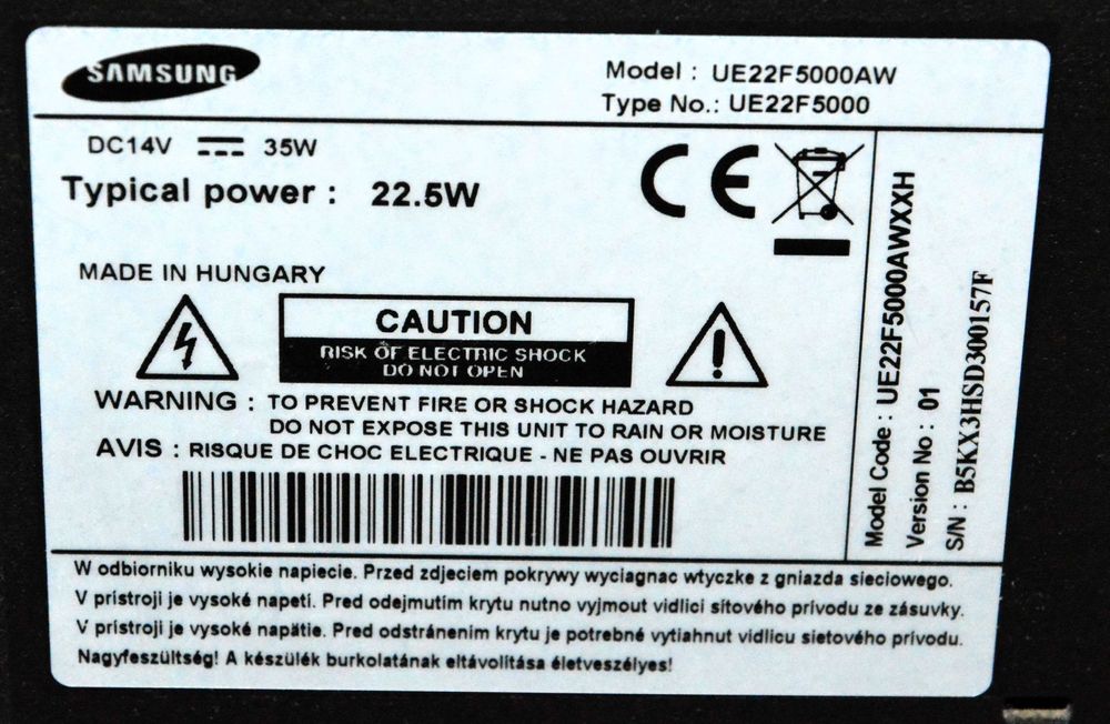 Telewizor 22 cale Samsung UE22F5000AW stan idealny Full HD HDMI