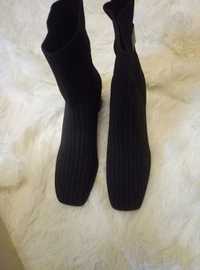 Ботильйоны  -носок,черные,вязаный верх 38р.