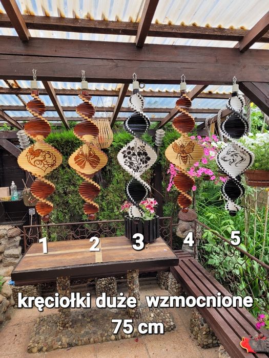 Kręciołki tarasowe, ogrodowe, balkonowe, ozdoba - rękodzieło.