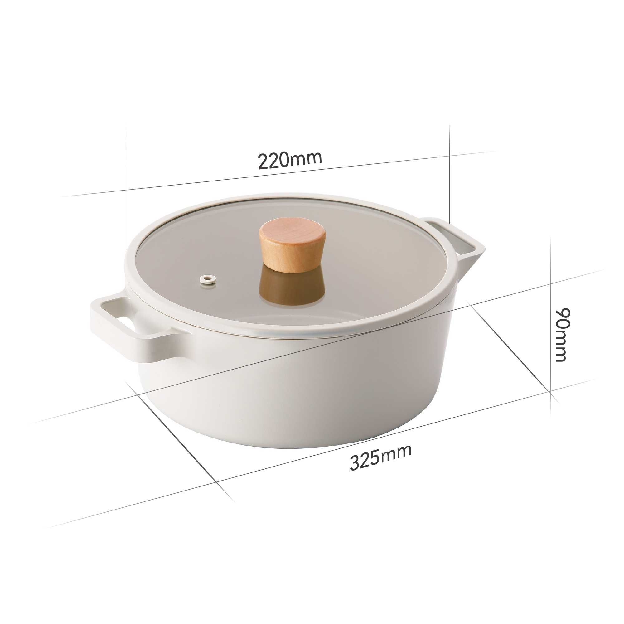 NEOFLAM® FIKA PREMIUM garnek aluminiowy 22cm – 2,57L  na Indukcje  Gaz