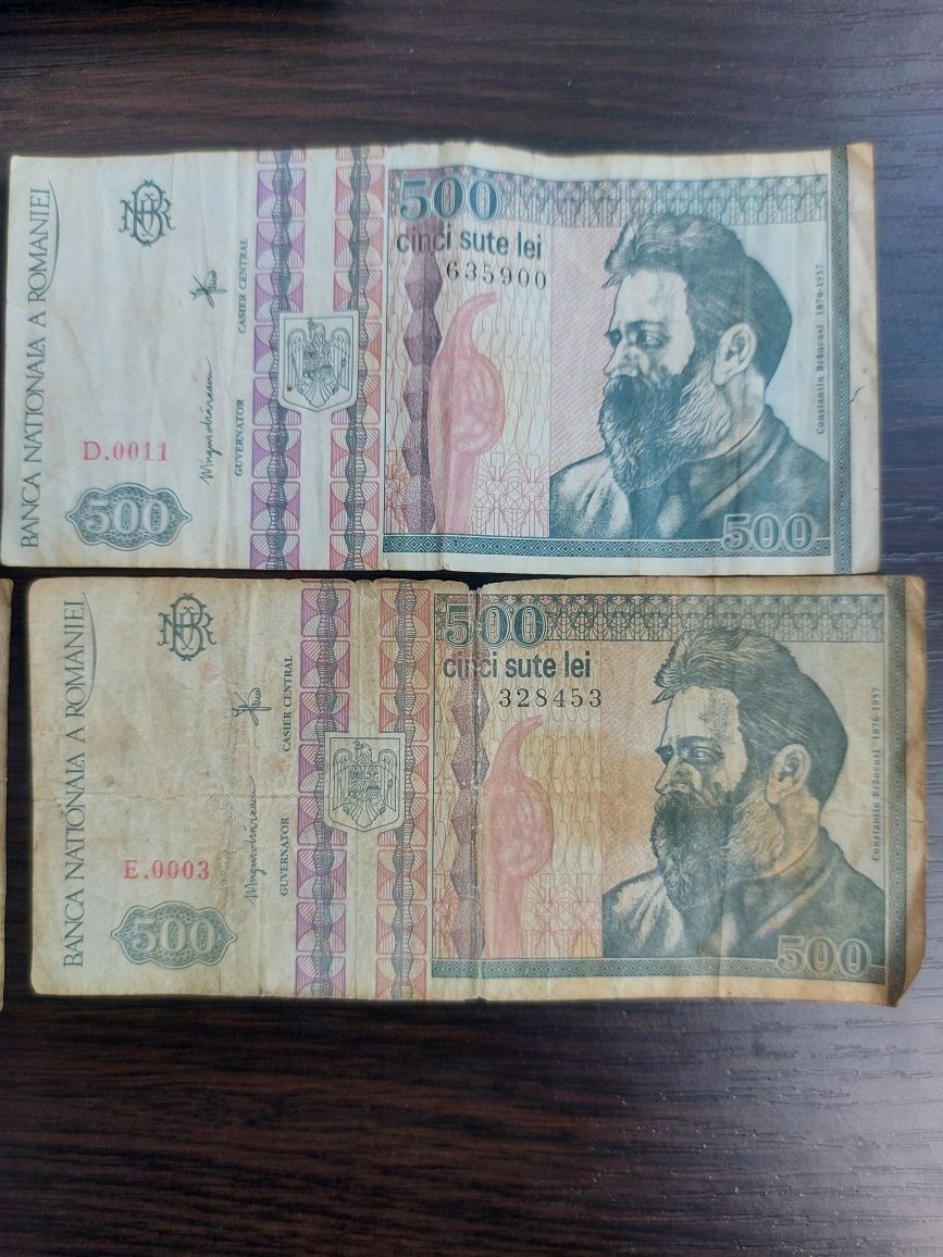 Купюри 1000, та 500 Румунських лей, 1991-1992 роки