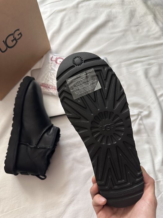 Уггі Ugg Ultra Mini Black Leather Угг 36-45 Унісекс