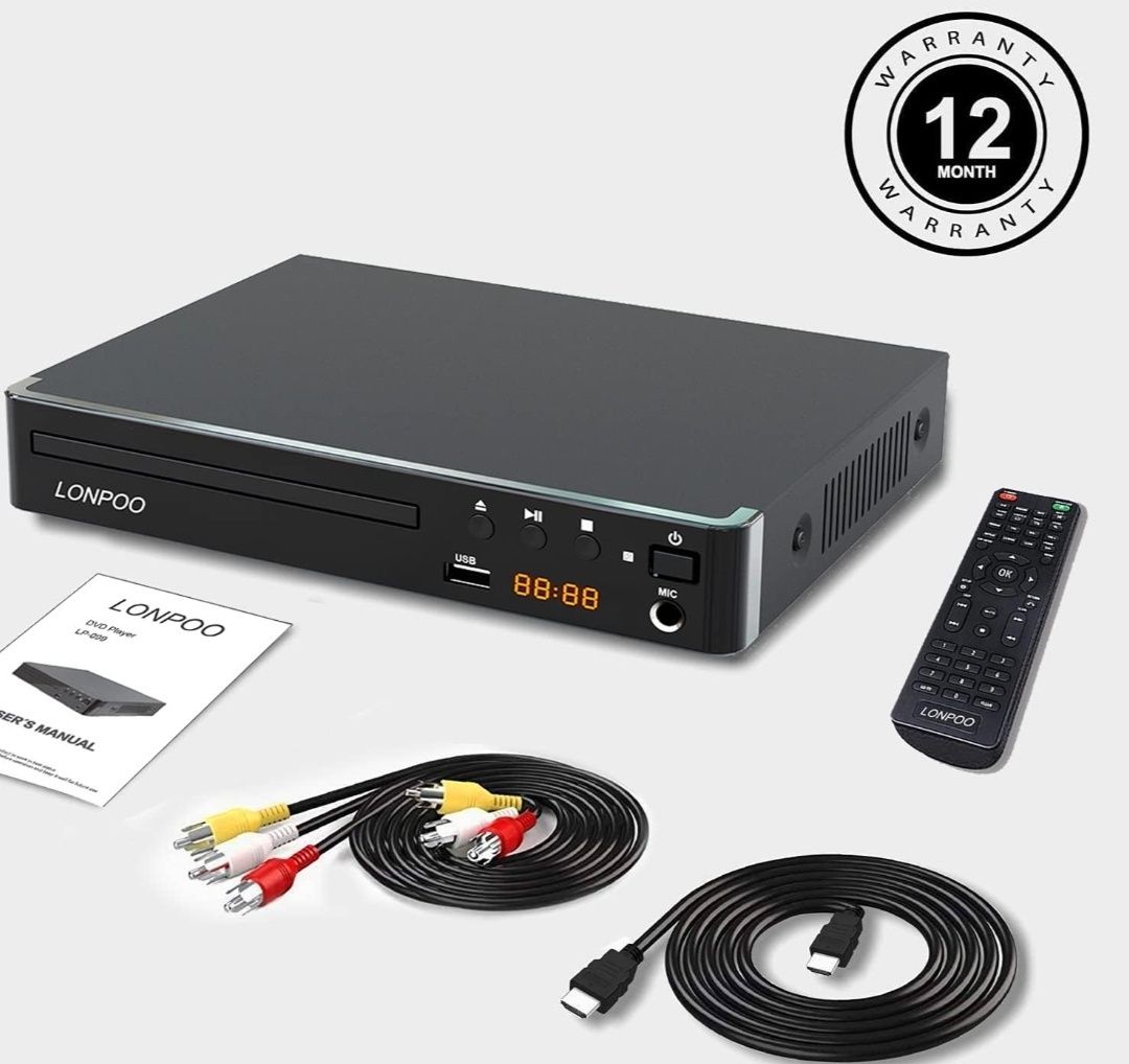 LP-099 Компактний DVD-програвач для телевізора - з портом HDMI/RCA, му