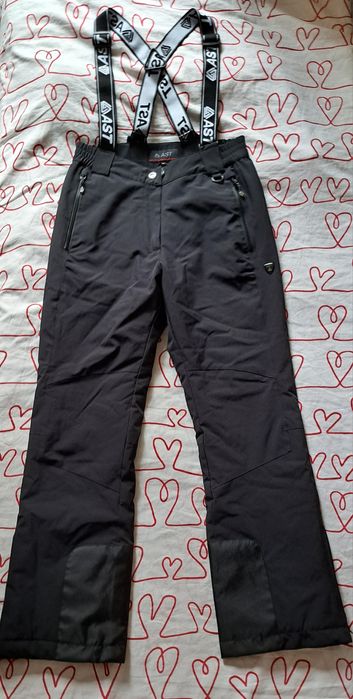 Czarne damskie młodzieżowe spodnie narciarskie AST