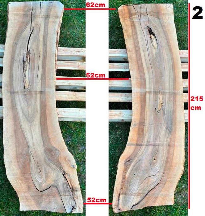 Deski (foszty) z orzecha włoskiego, dł. 215, szer. 60-35