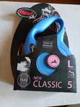 Поводок-рулетка Flexi с лентой «New Classic» L 5 м / 50 кг (синяя)