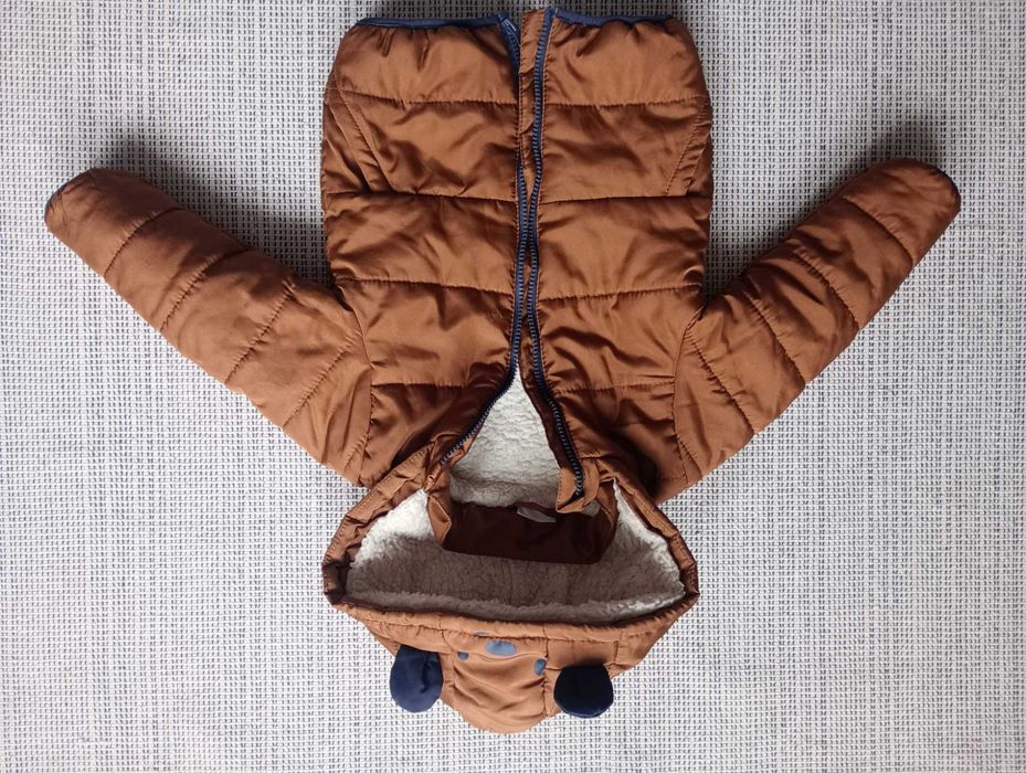 Ciepła zimowa kurtka 92 z misiem